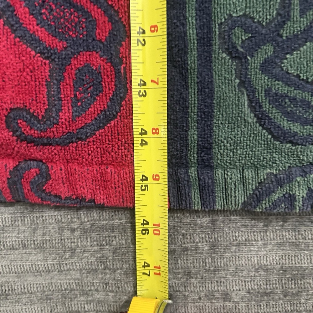 Vintage Turkish Cotton Blend Robe Knightsbridge OS Burgundy Green Paisley Belted - Picture 7 of 16